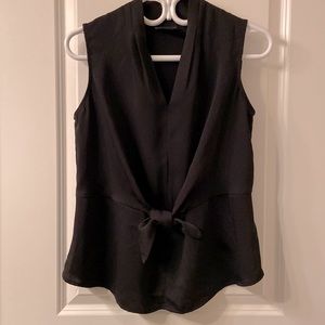 Petite Liz Claiborne Sleeveless Knot Front Blouse